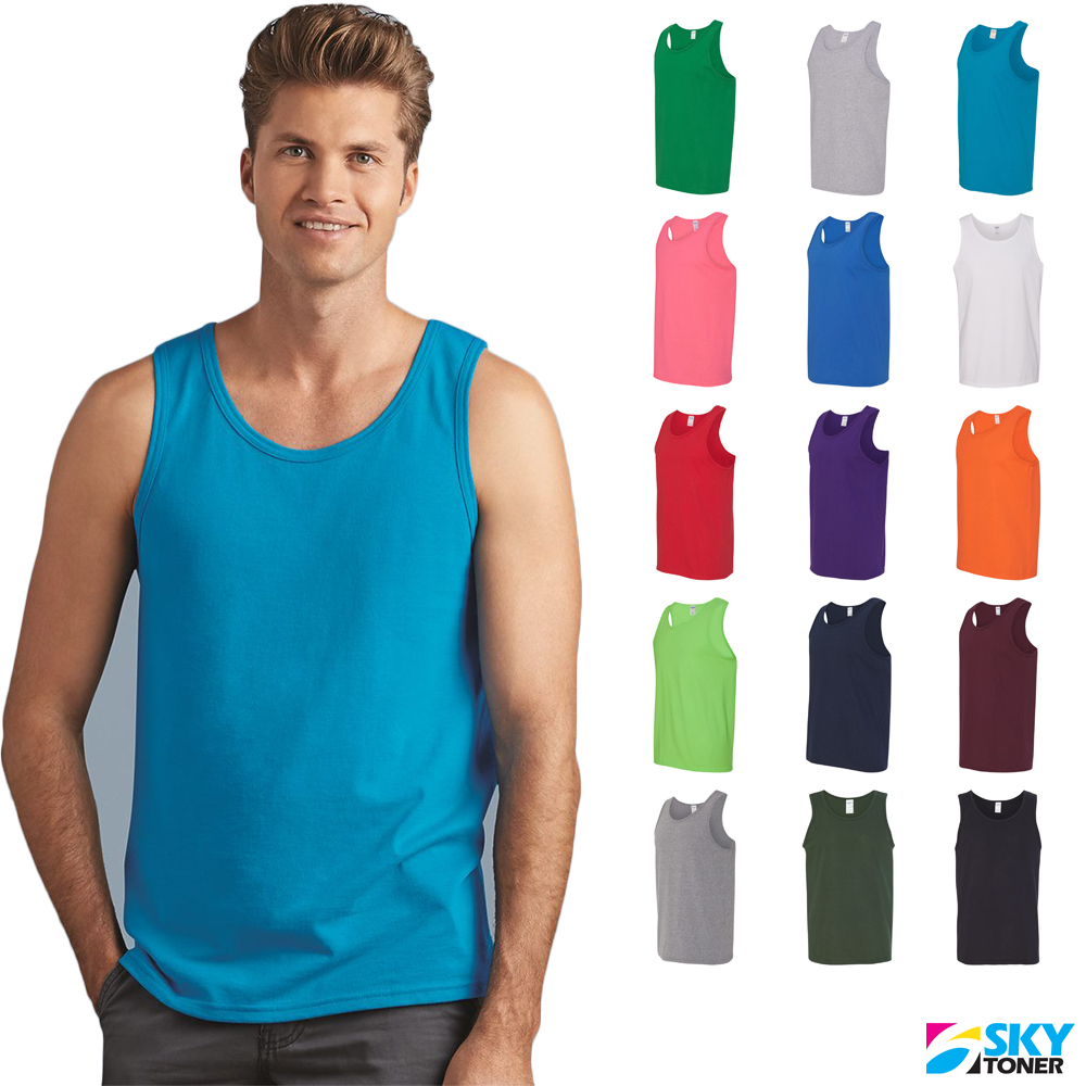 Gildan Men’s Heavy Cotton Tank Top Plain Tee Muscle Gym Sleeveless – 5200