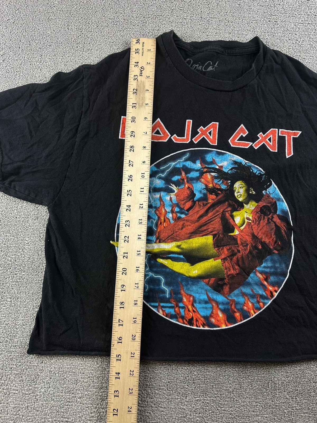 Doja Cat T-Shirt Men’s L Black Lightning Planet Her Cotton Music Concert Urban