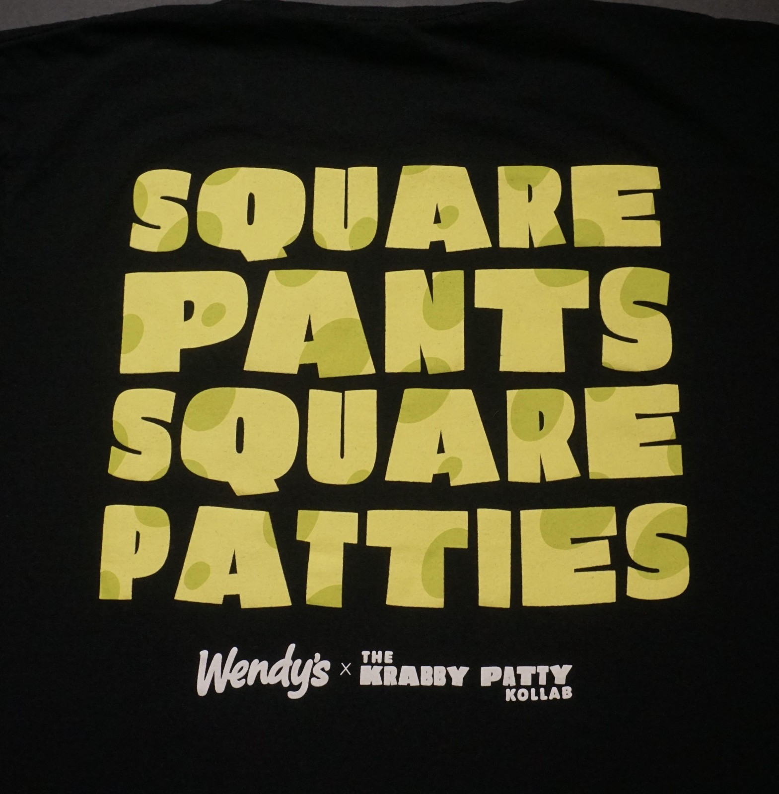 Wendys X Spongebob Shirt Mens Large Black Krabby Patty Square Pants Collab Tee