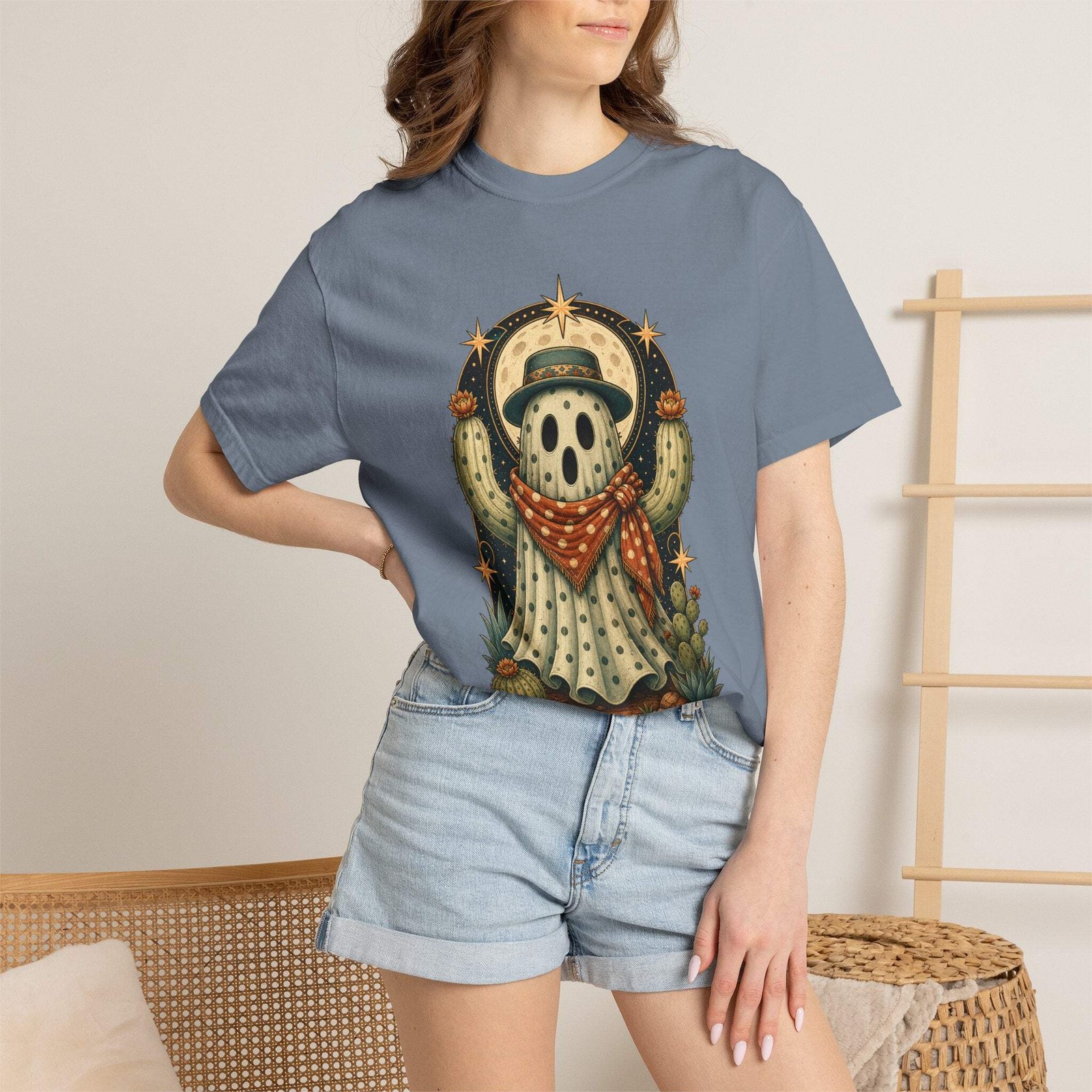 Polka Dot Ghost Cactus Graphic Tee