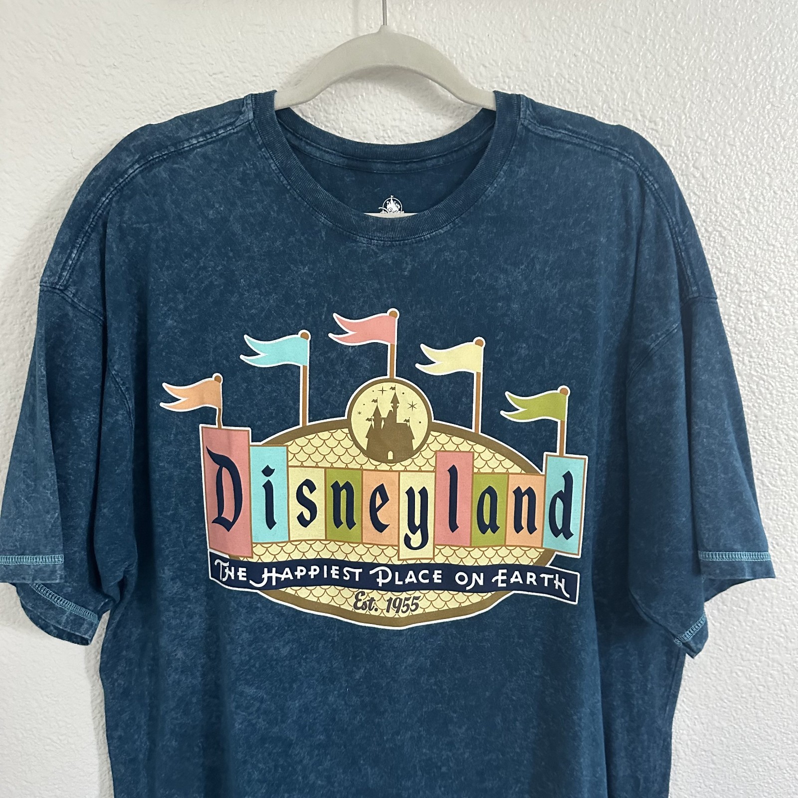 Disneyland Happiest Place On Earth Blue Short Sleeve Shirt – Adult Size Medium