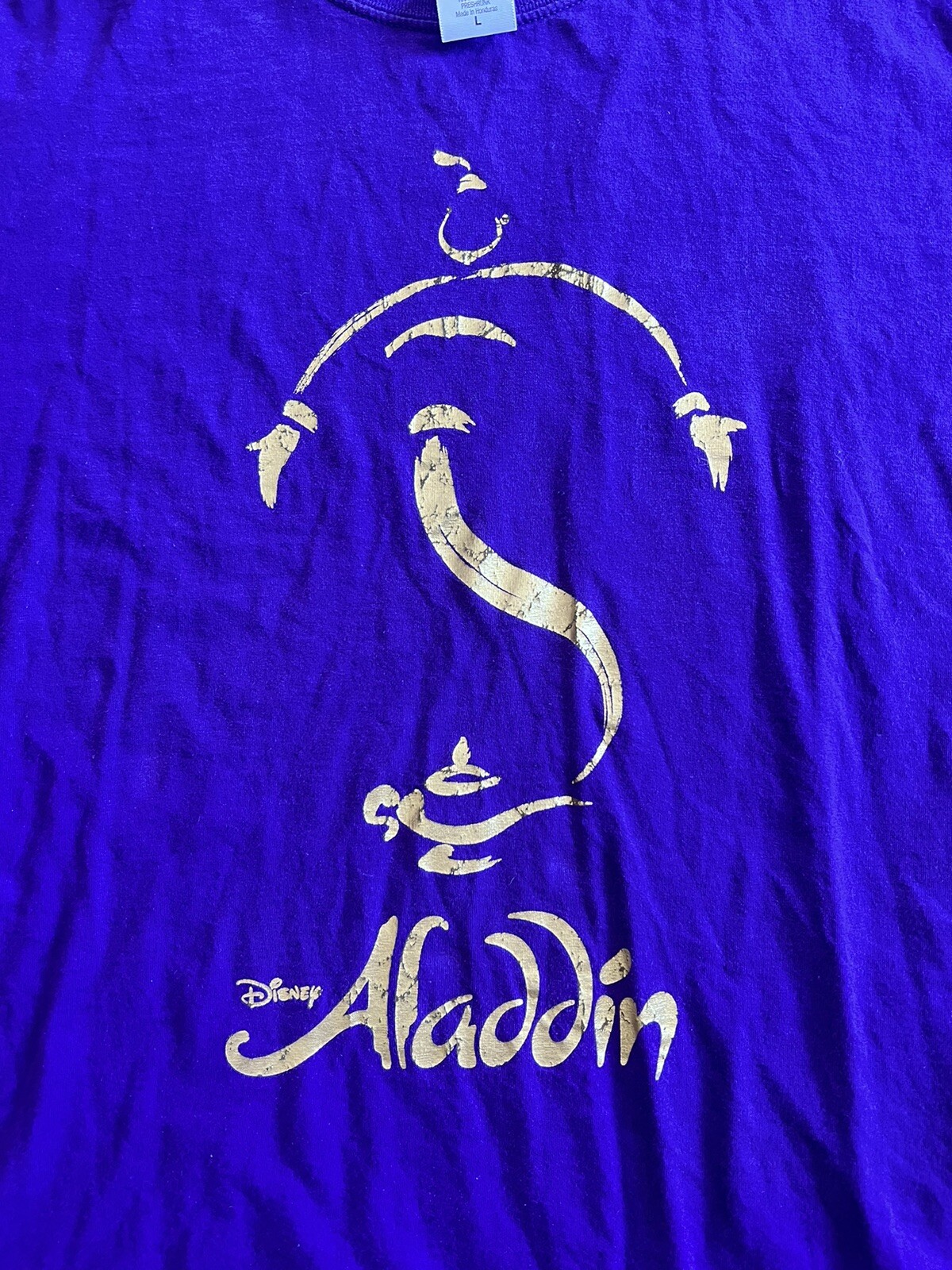 official Disney’s Aladdin Purple & Gold Logo T-shirt adult size Large