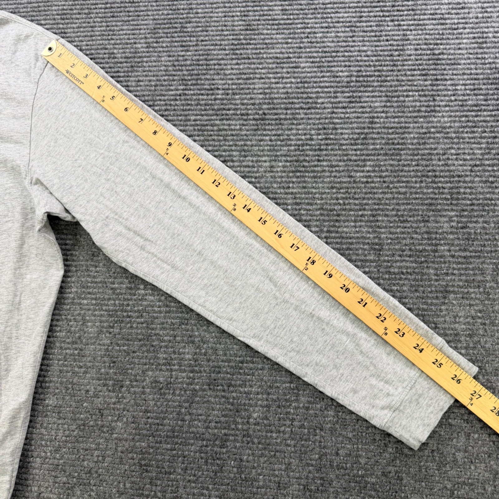 Outerknown Sojourn Henley Grey Organic Pima Cotton Long Sleeve Shirt Mens XL