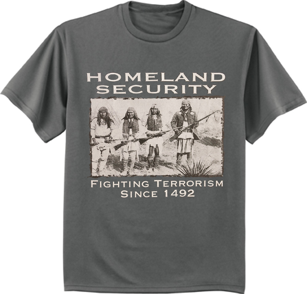 Big and Tall t-shirt Native American Homeland Indian homeland security mens tee