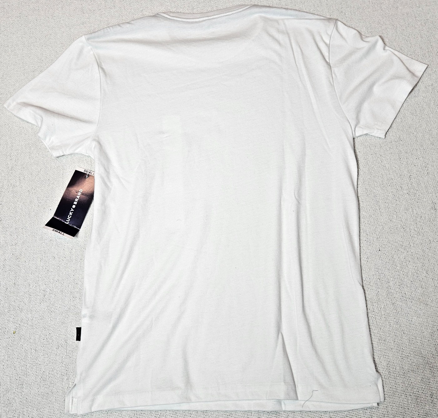 T-Shirt White Short Sleeve Ultra Soft Fit Men Small By Lucky Brand Retails 49.50