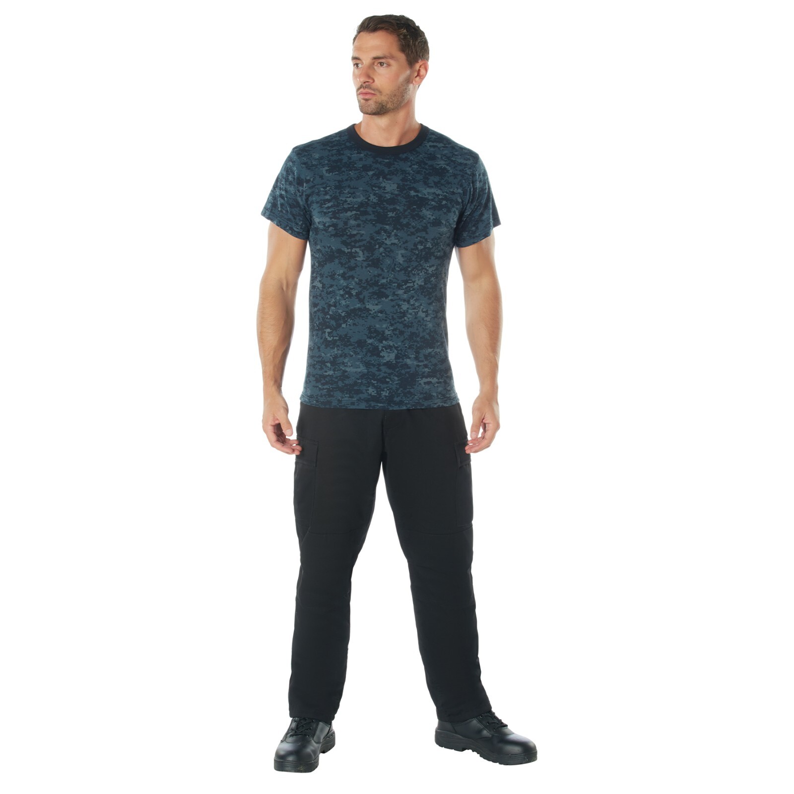 Men’s Midnight Blue Digital Camouflage Short Sleeve T-Shirt Rothco 88947