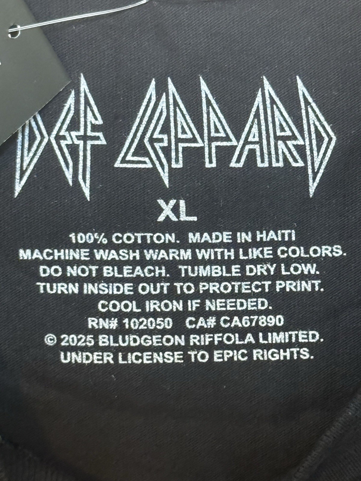 Def Leppard Pyromania Black T-Shirt Size X-Large