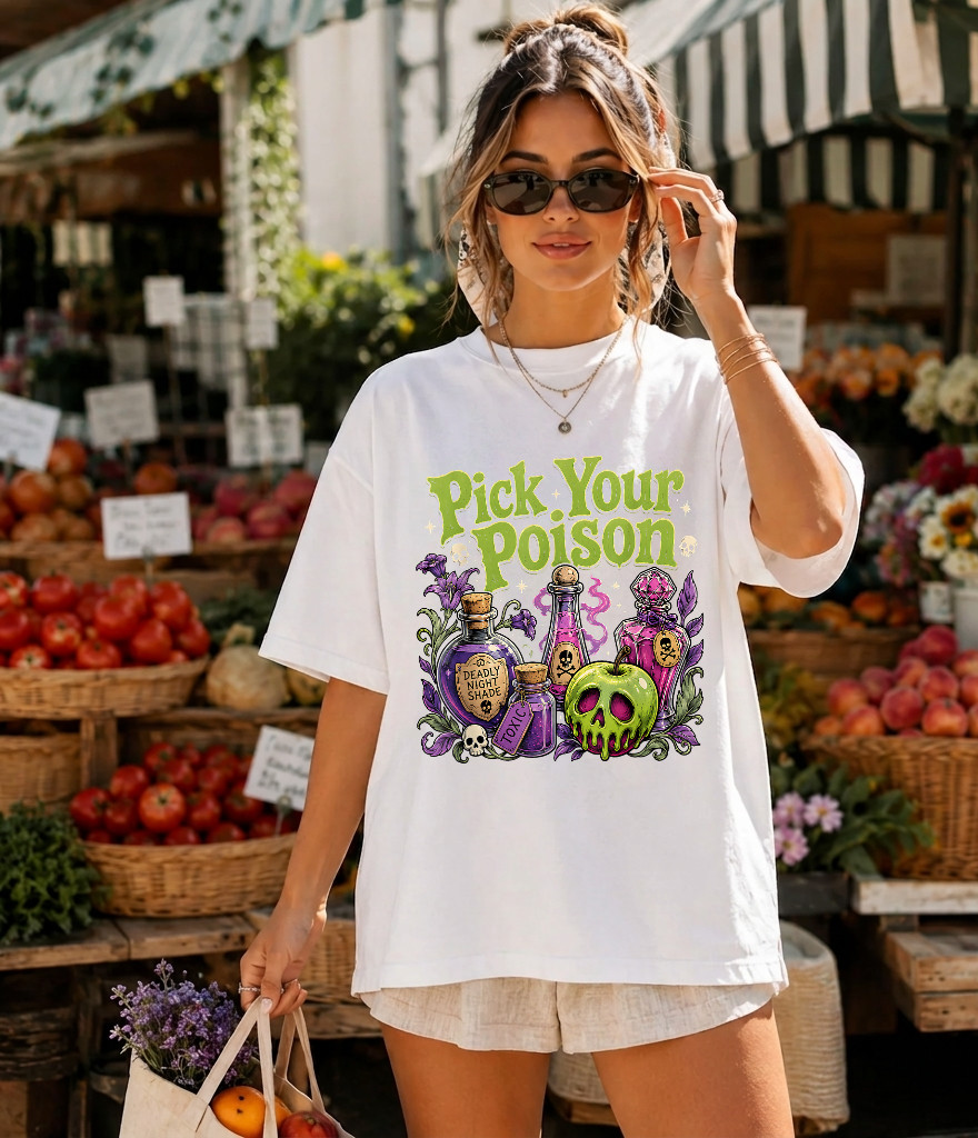 Comfort Colors® Spooky Pick Your Poison Toxic Apple Girl Fall Festival Art Tee