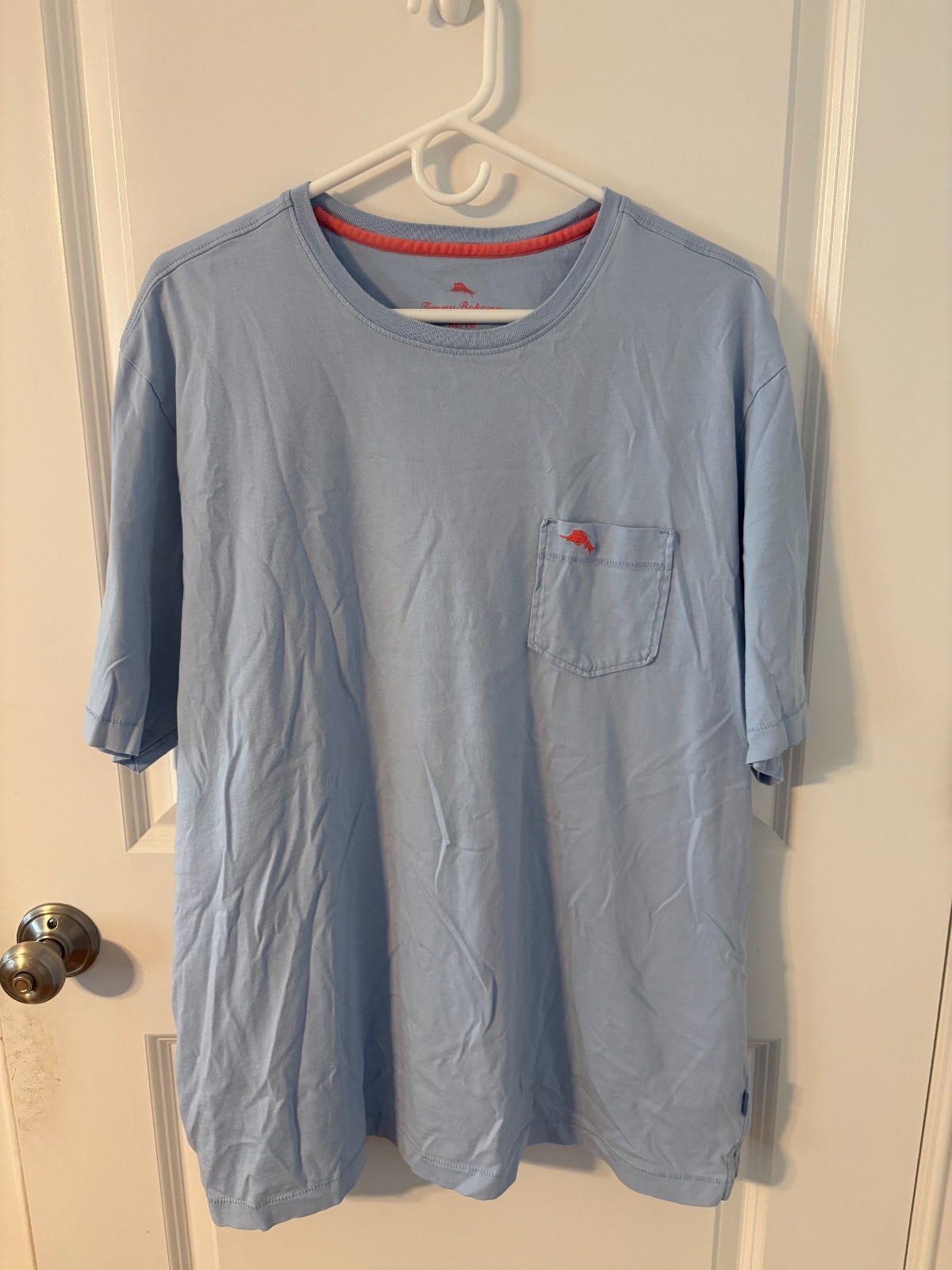 Tommy Bahama Pima Cotton Pocket T-Shirt Men’s XL Light Blue Short Sleeve Tee