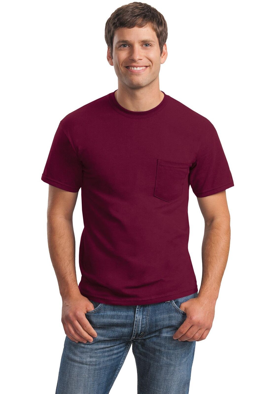 Pack Of 3 Gildan 2300 Mens Short Sleeve Ultra Cotton Stylish T-Shirt with Pocket