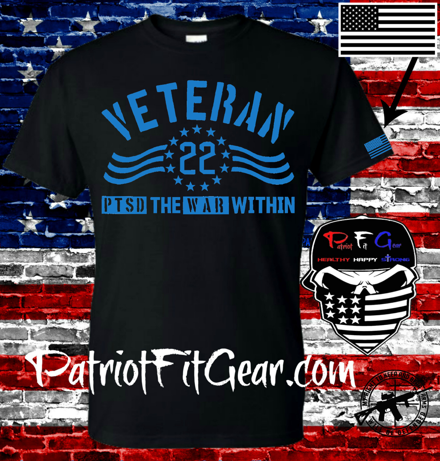 t-shirt,Veteran 22,PTSD The War Within,Support Our Troops,Military,PTSD,22 A Day
