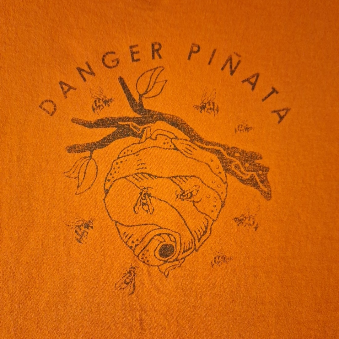 Vintage Danger Pinata T-Shirt Short Sleeve Size Large Red Cotton Bee Hive