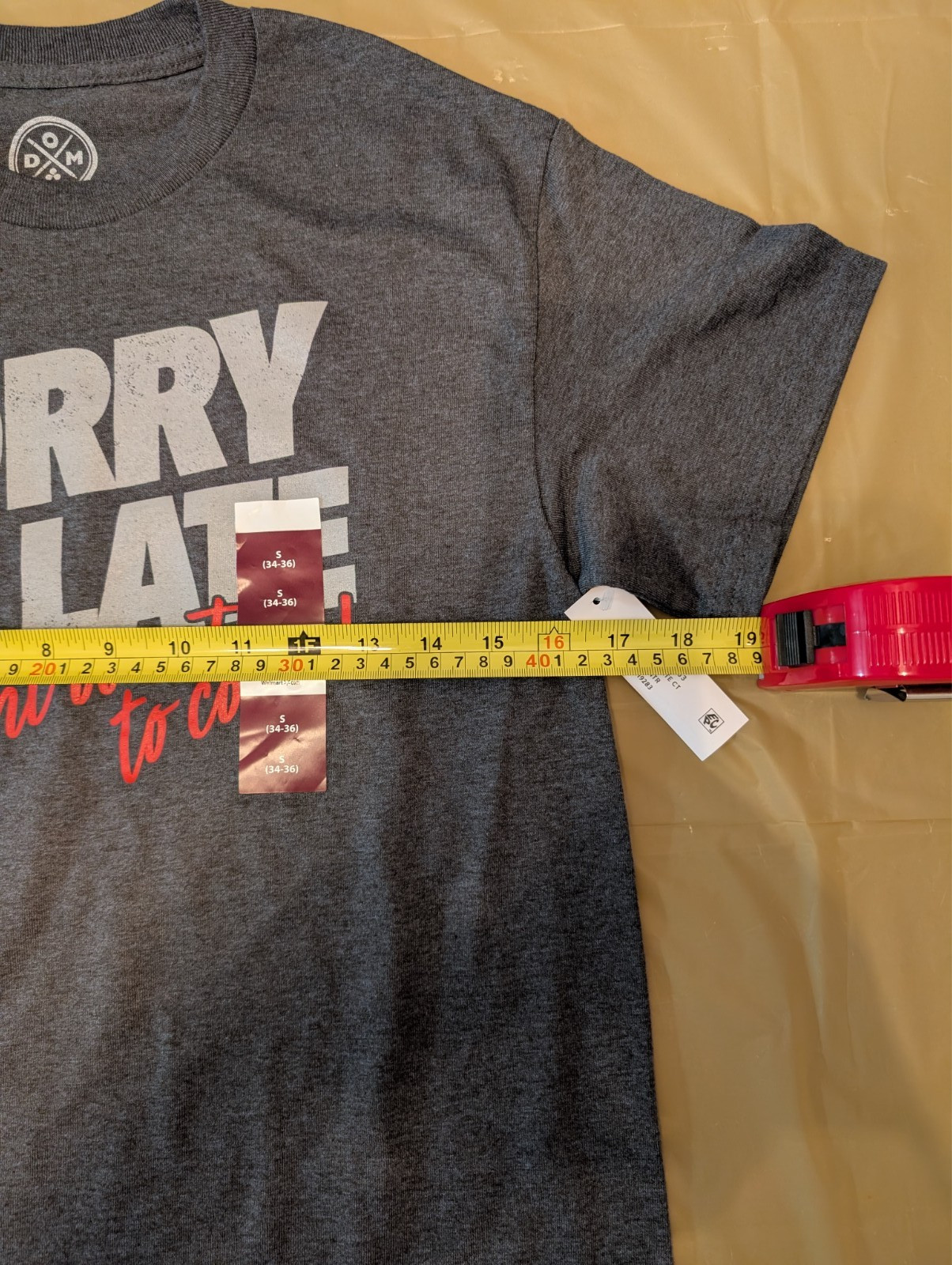 NWT D&M Human Graphic T-Shirt “SORRY I’M LATE I didnt want to come!” Men’s Small