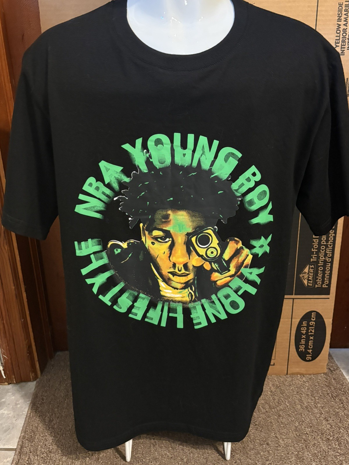 Vlone x YoungBoy NBA Cross Roads T-Shirt Size Large Authentic