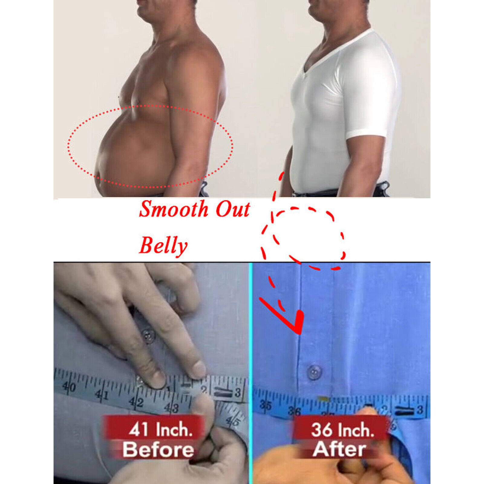 Men Slimming Body Shaper Vest Chest Compression Moobs T-Shirt Tank Top Workout