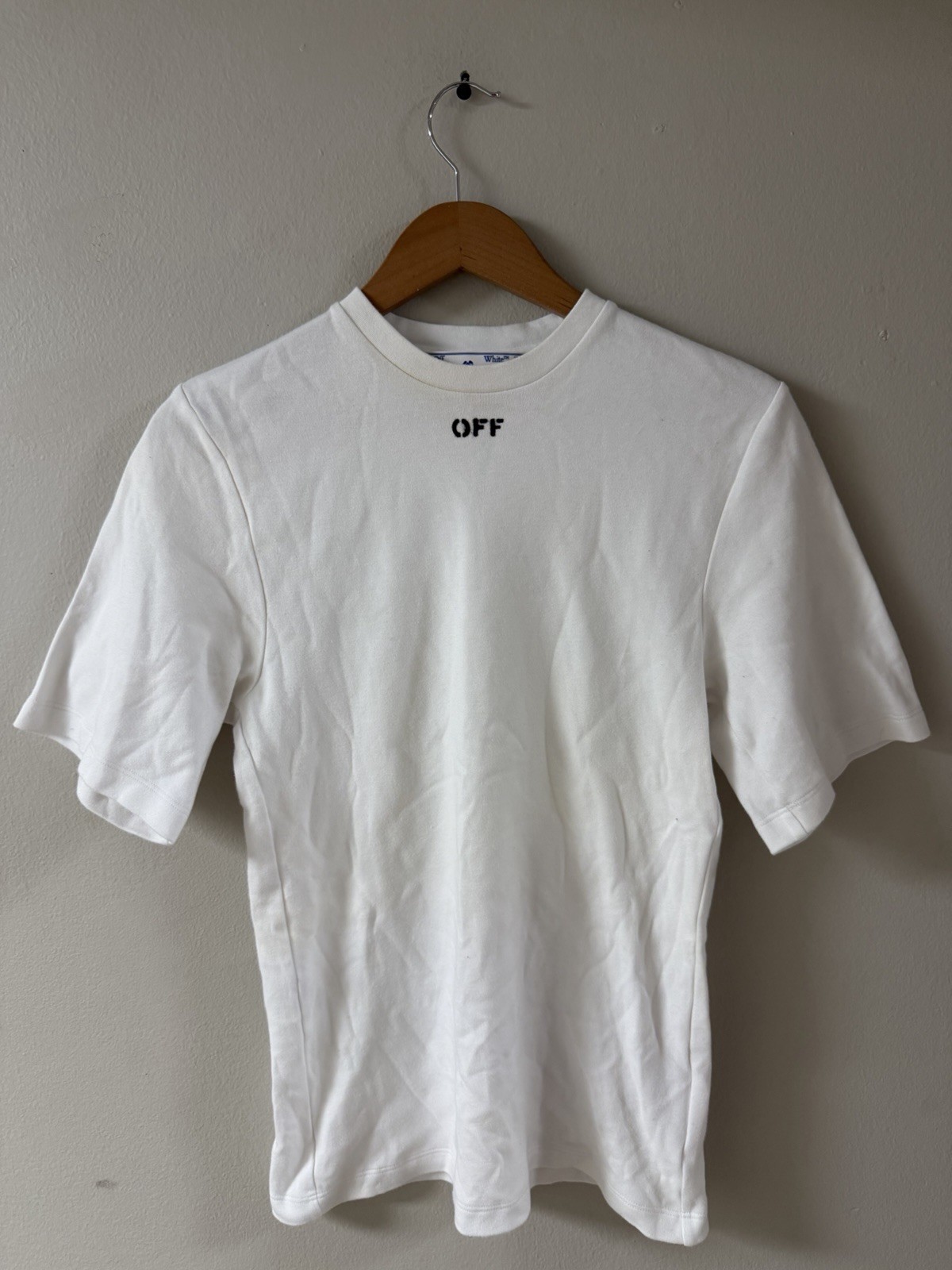 Off White Men’s Off Stamp Slim 2013 Virgil Abloh OG White Tee Medium