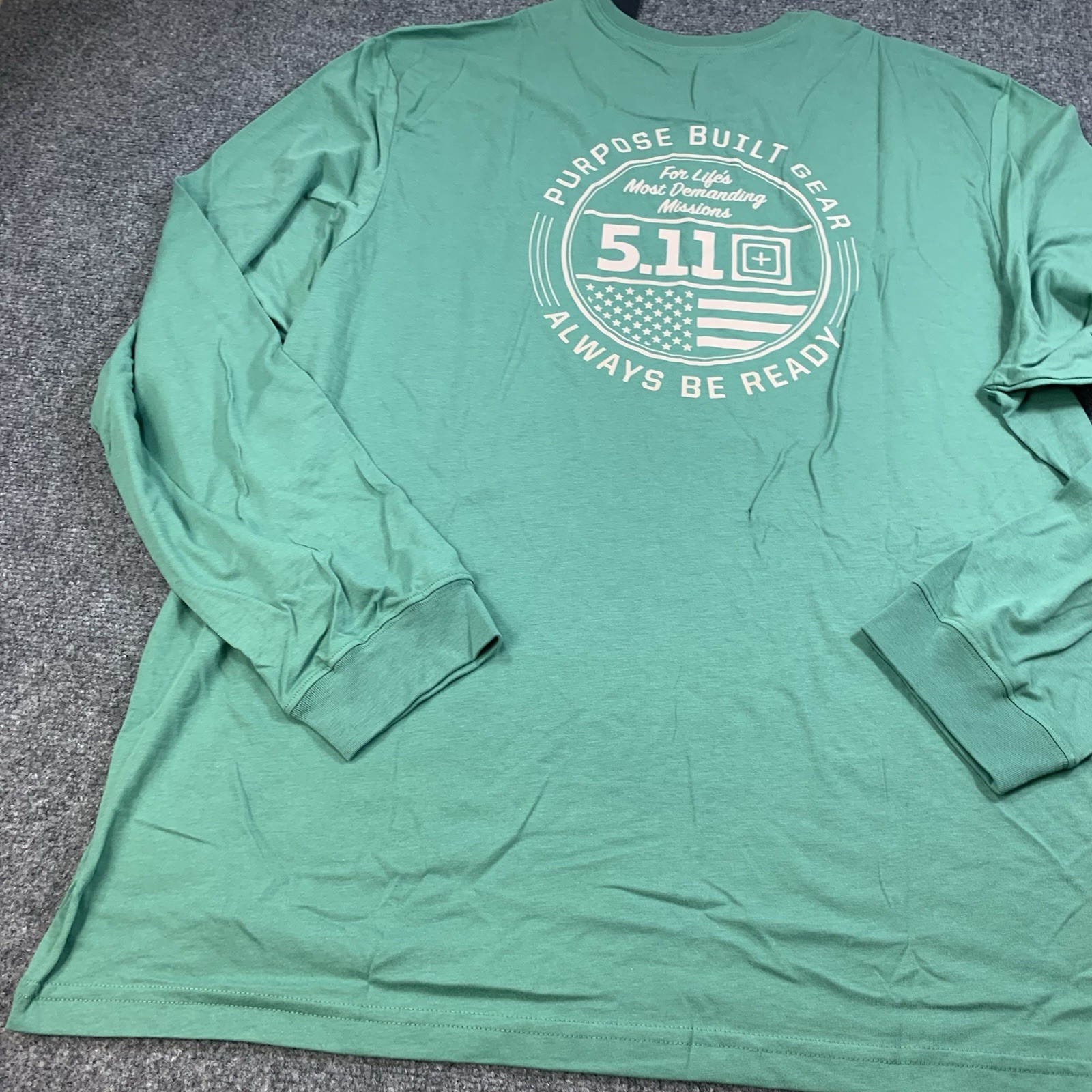 5.11 Tactical Shirt Mens 3XL Green Graphic Print Long Sleeve Crew Neck NWT