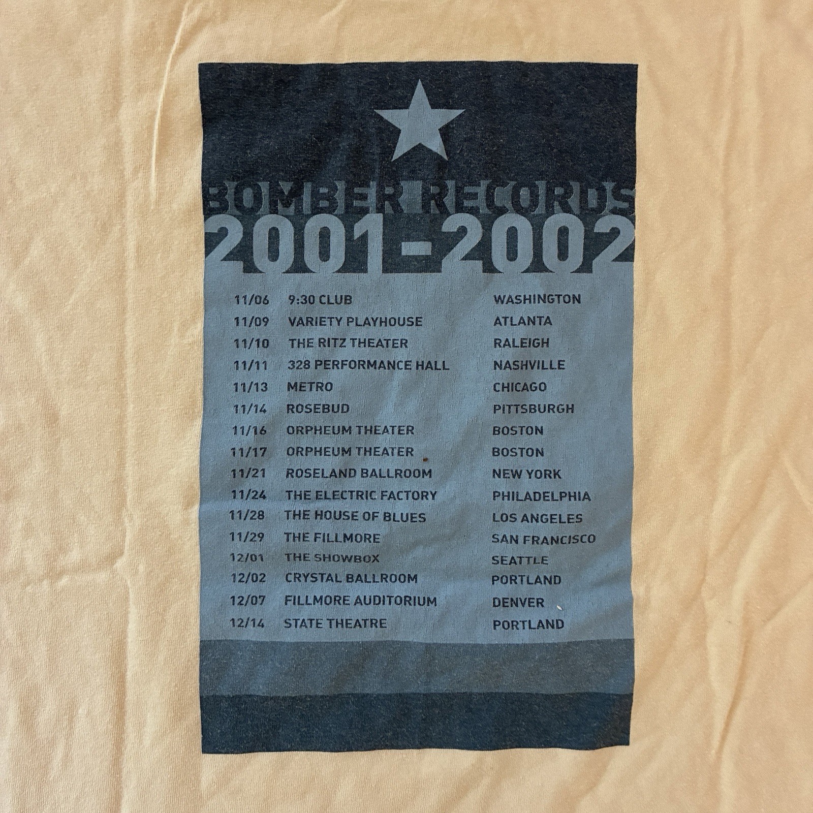 Vintage Dispatch Bomber Records 2001 2002 Tour Shirt Anvil Large Band Tee Rare