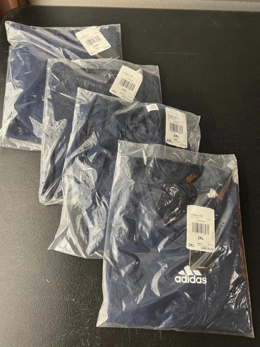 Adidas Creator SS T-Shirt Men’s 2XL Navy Blue White Short Sleeve New