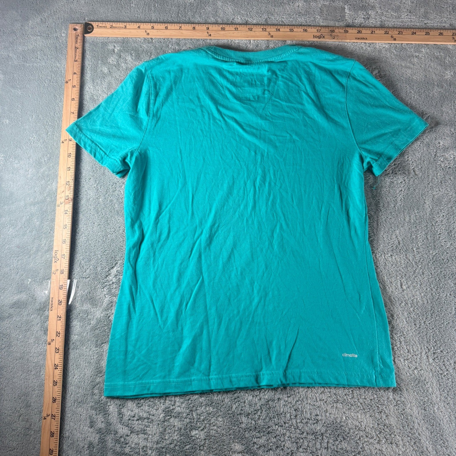 Adidas Go-To Performance Tee Teal Green Climalite Short Sleeve Shirt Mens Medium