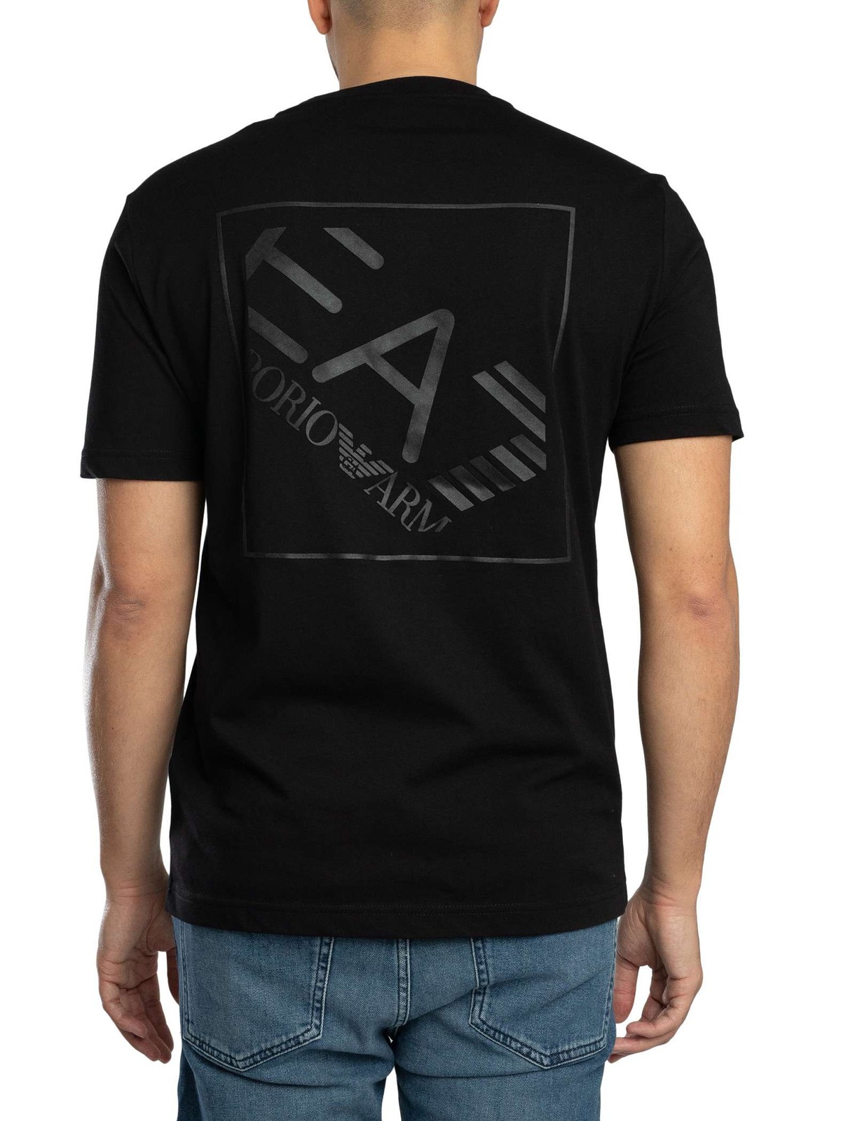 EA7 Men’s Back Box Logo T-Shirt, Black