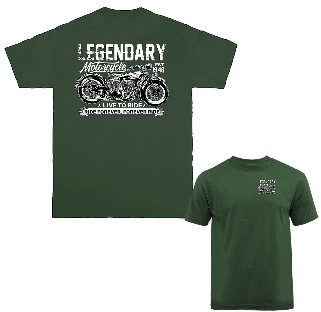 Legendary Motorcycle Bikers Classic Custom Bike Graphic T-shirt