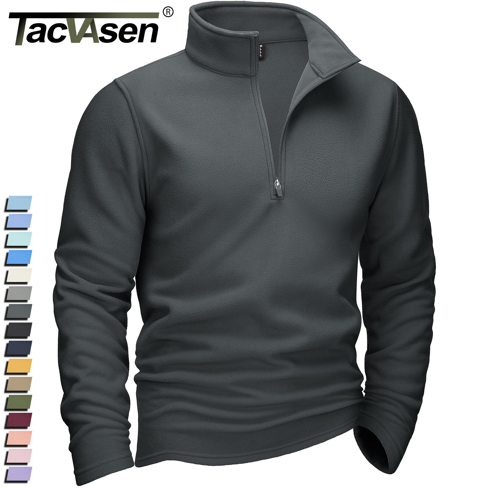 Men’s 1/4 Zip Fleece Shirts Long Sleeve Thermal Warm Winter Casual Sweatshirts