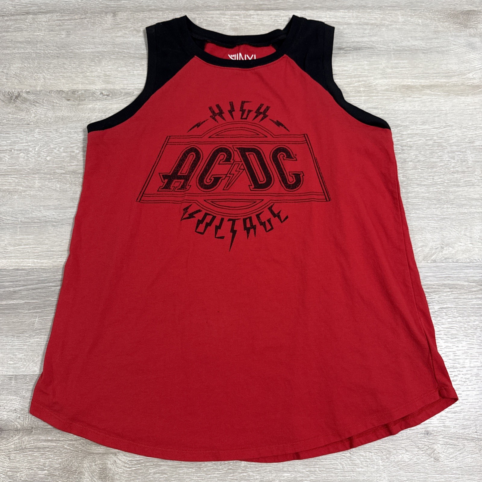 AC/DC Shirt High Voltage Tank Top Adult Red Black Sleeveless Size 1