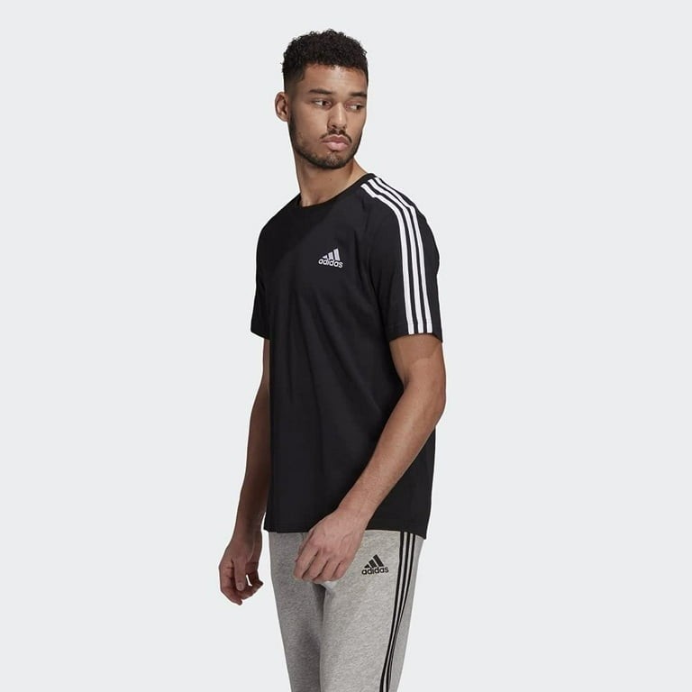 ADIDAS Men’s Essentials 3-Stripes Tee Black / White