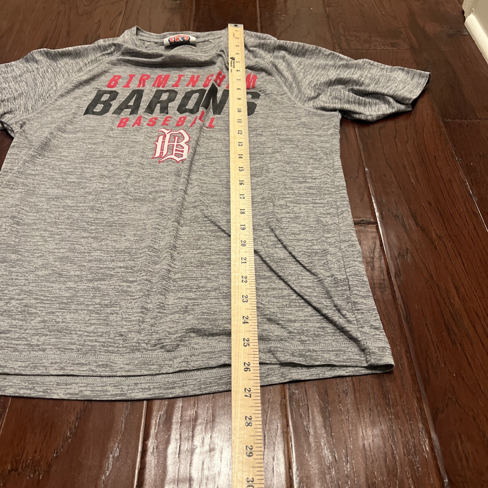 MILB Birmingham Barons size Medium Gray Athletic Fit Tee Shirt