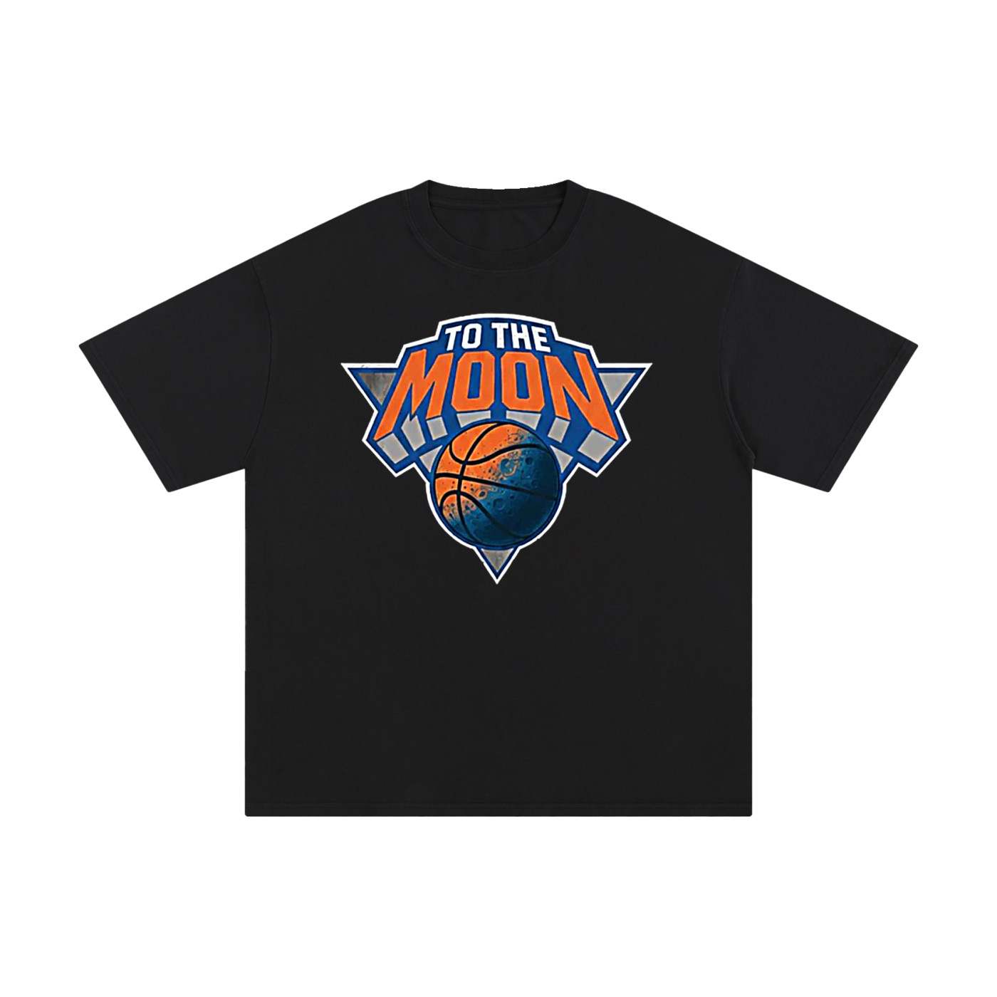 New York Knicks Basketball “To The Moon” T-Shirt NYC Double Sided Tee S-2XL