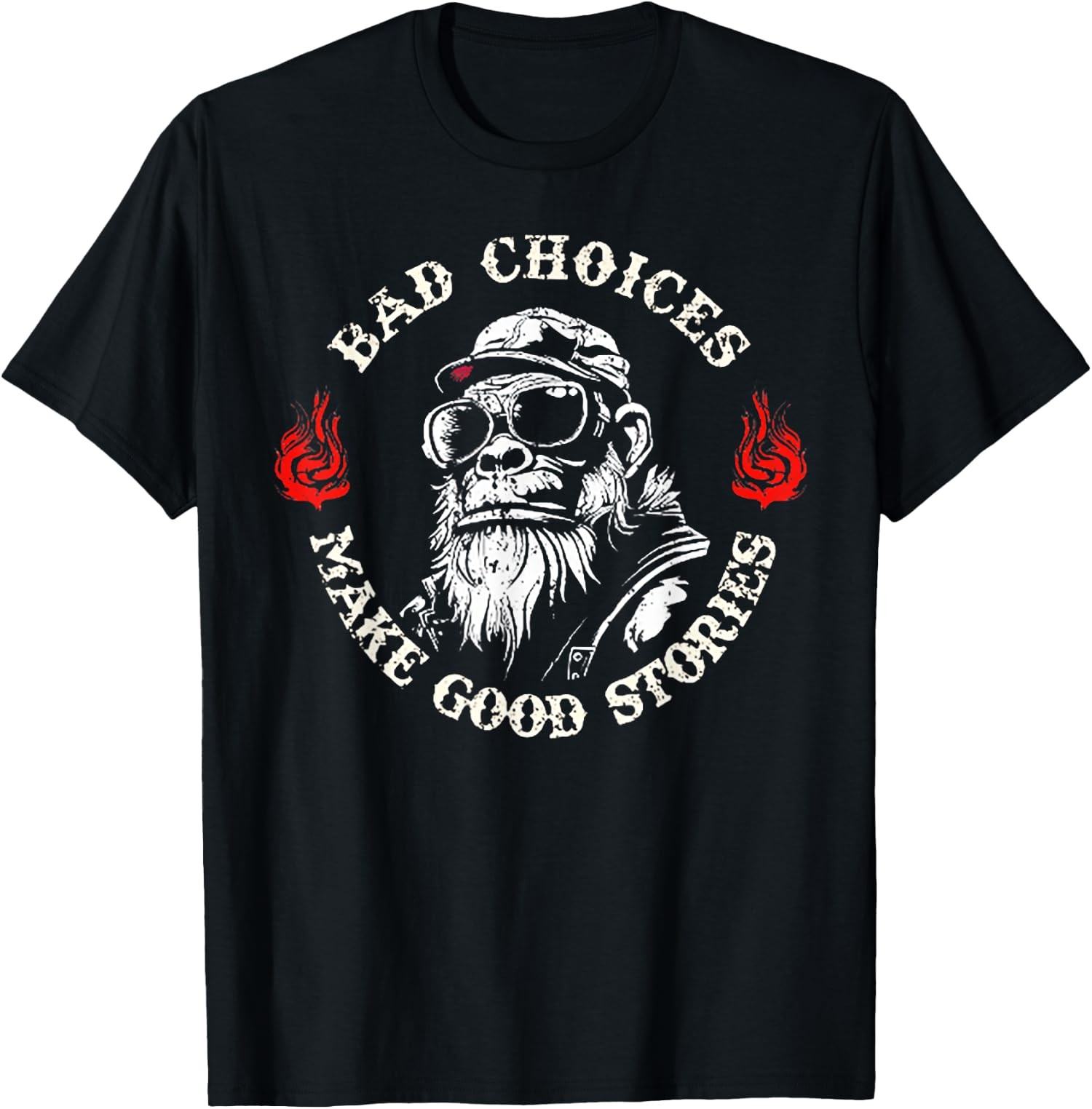 Monkey Bad Choices Make Good Stories Funny Present Unisex T-Shirt
