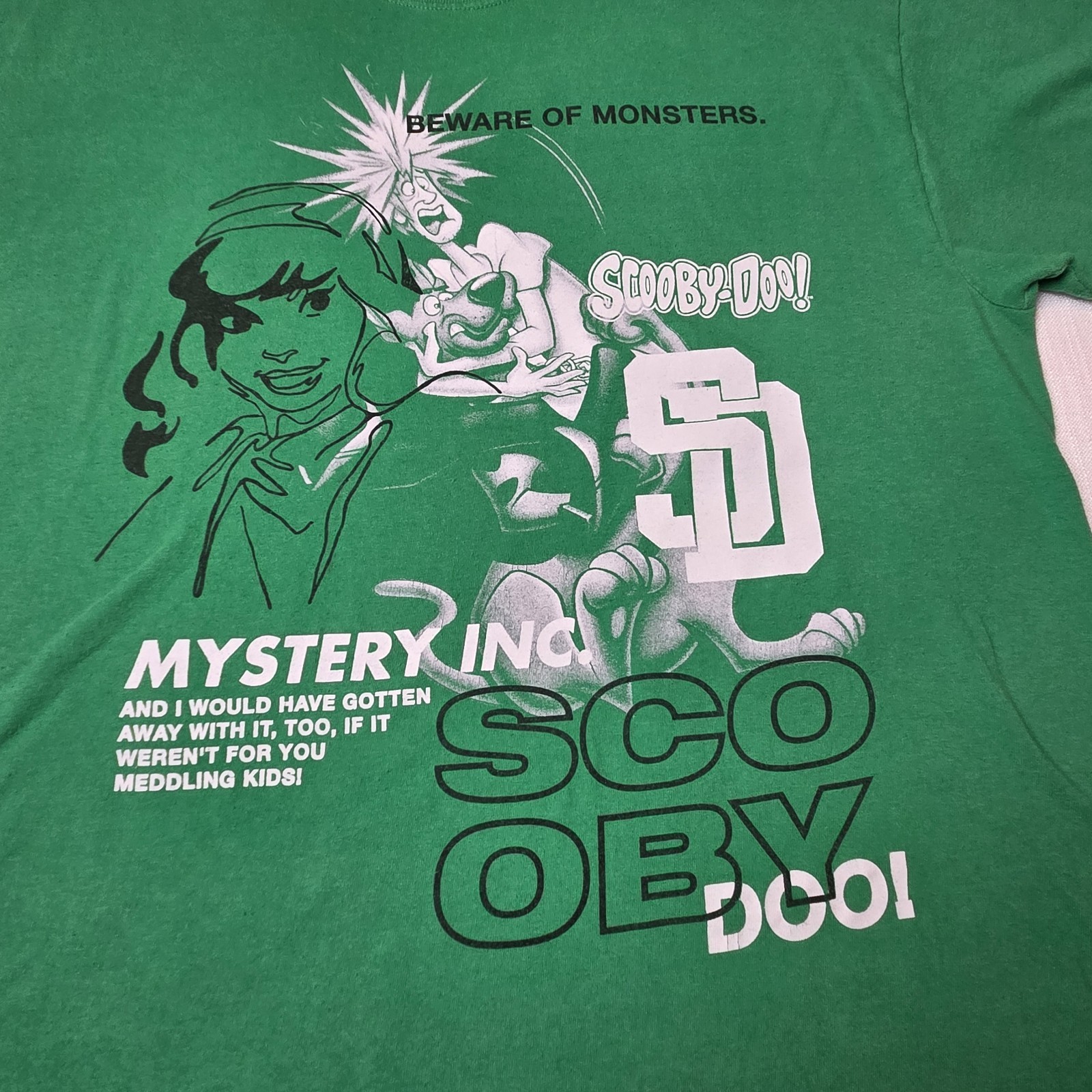 RARE Scooby-Doo! Green Graphic Print Crew Neck Short Sleeve T-Shirt Men XL