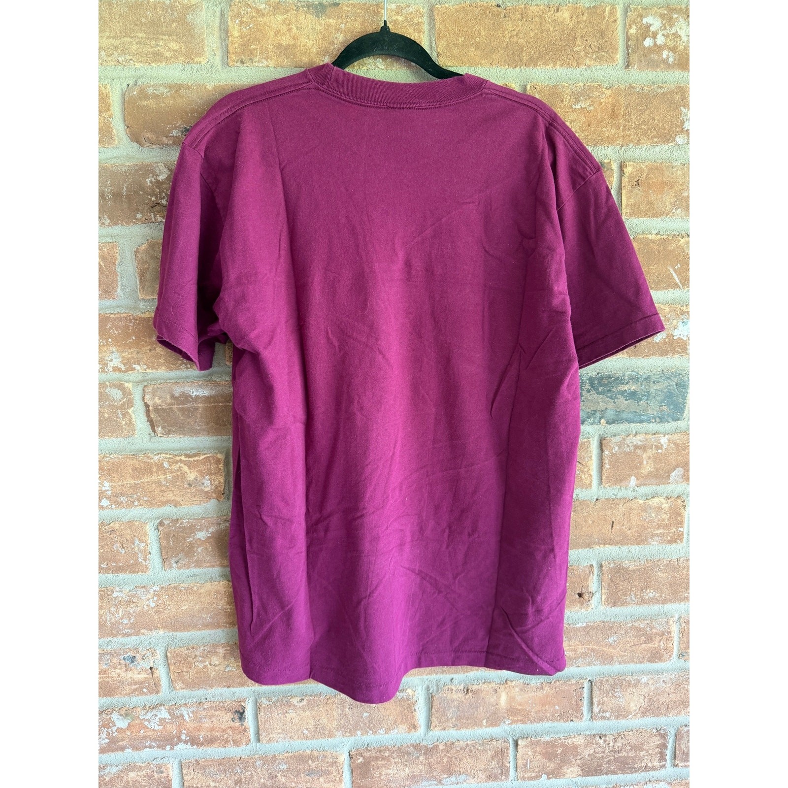 Vintage Adidas Originals Single Stitch USA Made Trefoil Tee Large Burgundy
