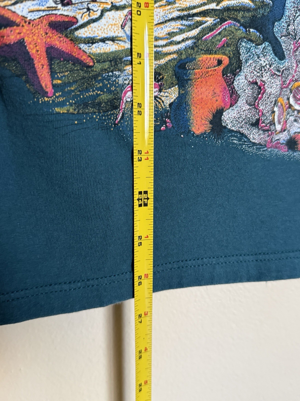 Vintage Padre Island Texas T-Shirt Aquatic Beach Tourist AOP Tee Size Medium
