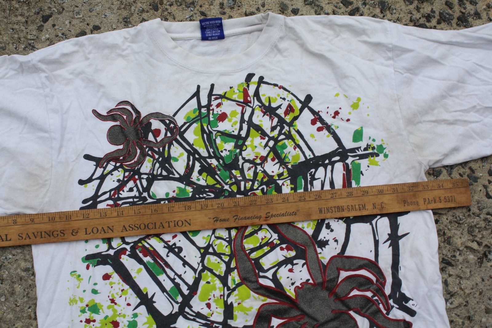 Metal Jeans Clothing Tshirt Spiders Spiderweb White (discoloration) Size 3XL Men