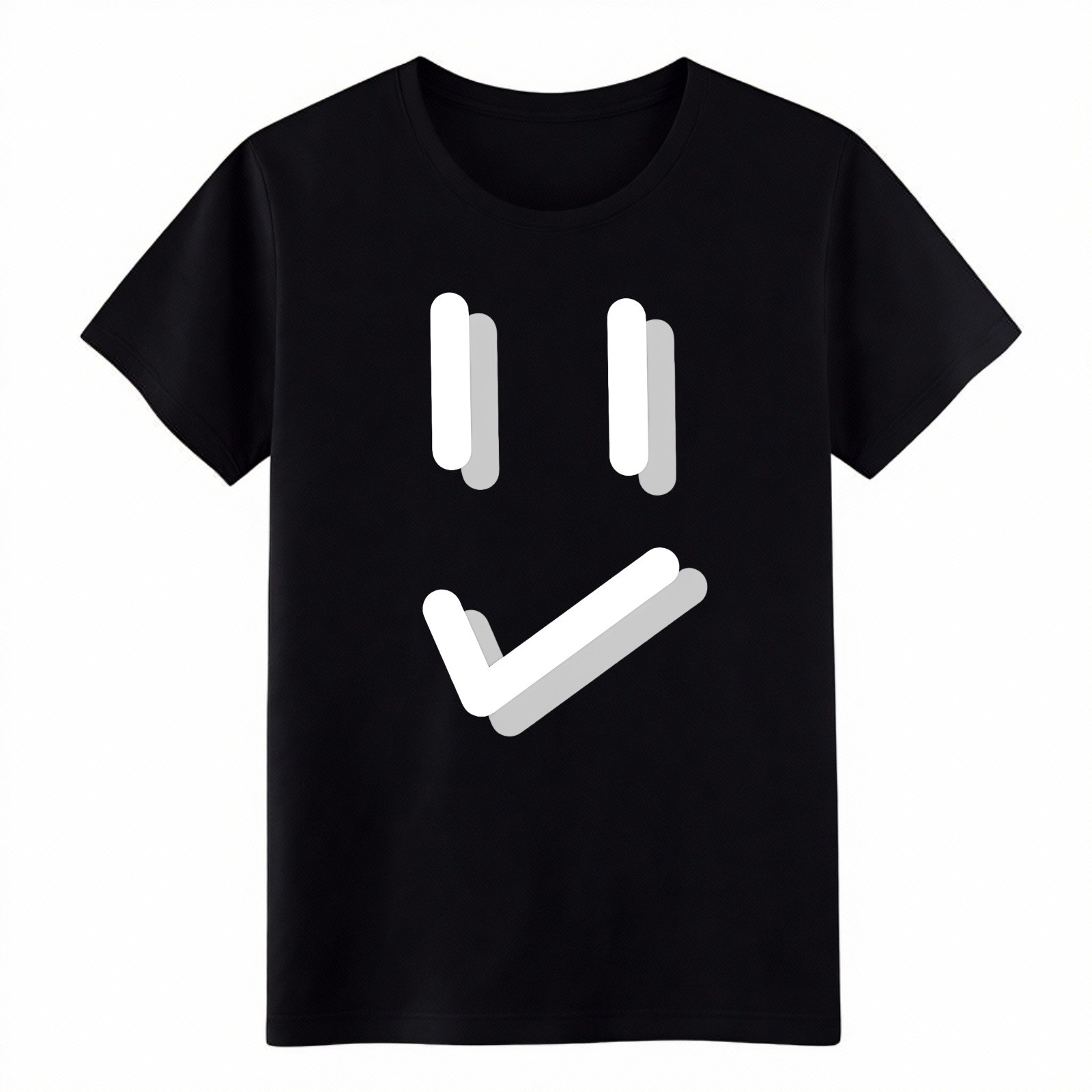 Trendy Minimalist Smiley Y2K Style Tee|Unisex Casual Hang&Errands Daily T-Shirt