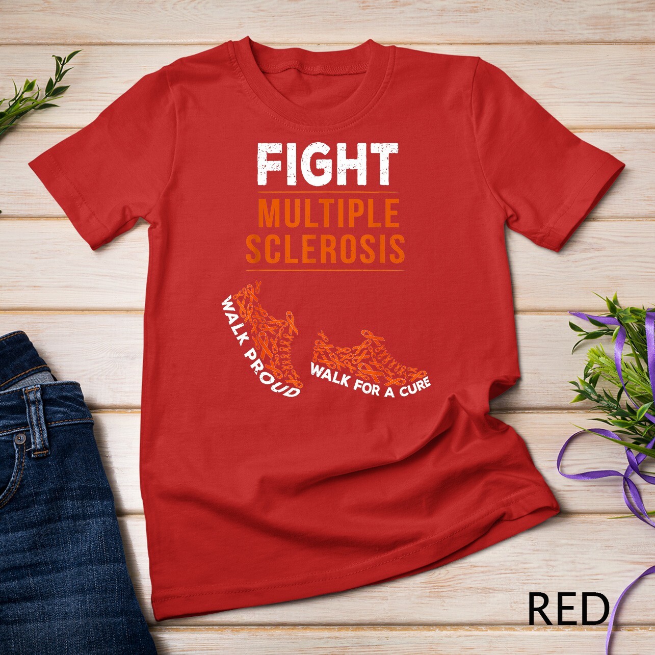 Fight Multiple Sclerosis MS Awareness Warrior Ribbon Unisex T-shirt