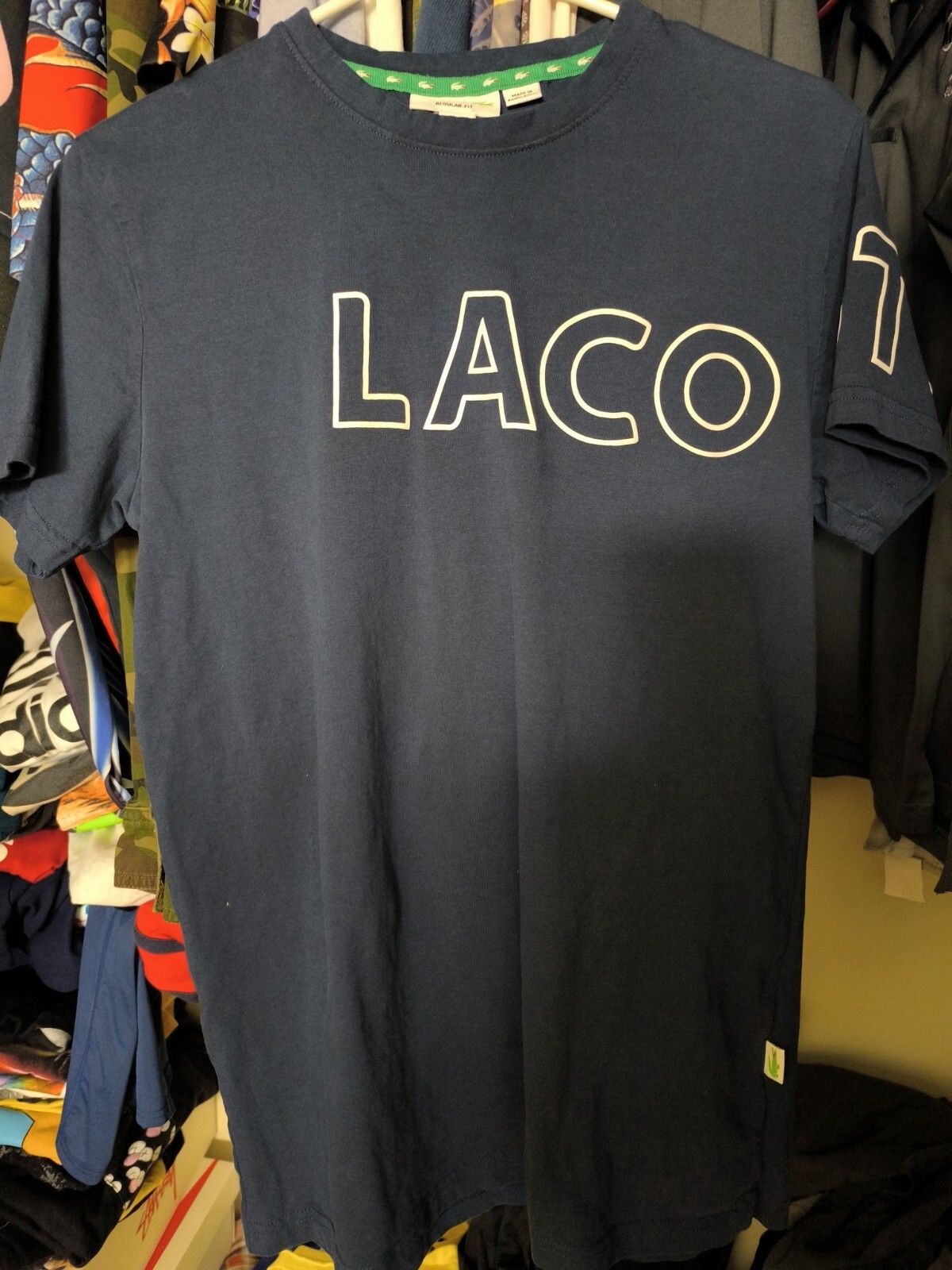 Lacoste big print regular basic tee shirt small slim bangladesh