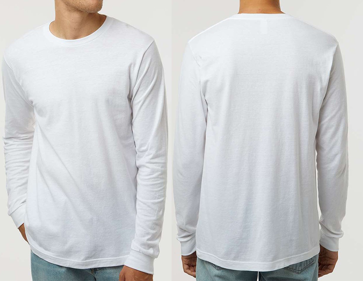 Mens 100% Soft USA Pre-Shrunk Cotton Long Sleeve T-Shirt Fine Jersey Tee XS-4XL