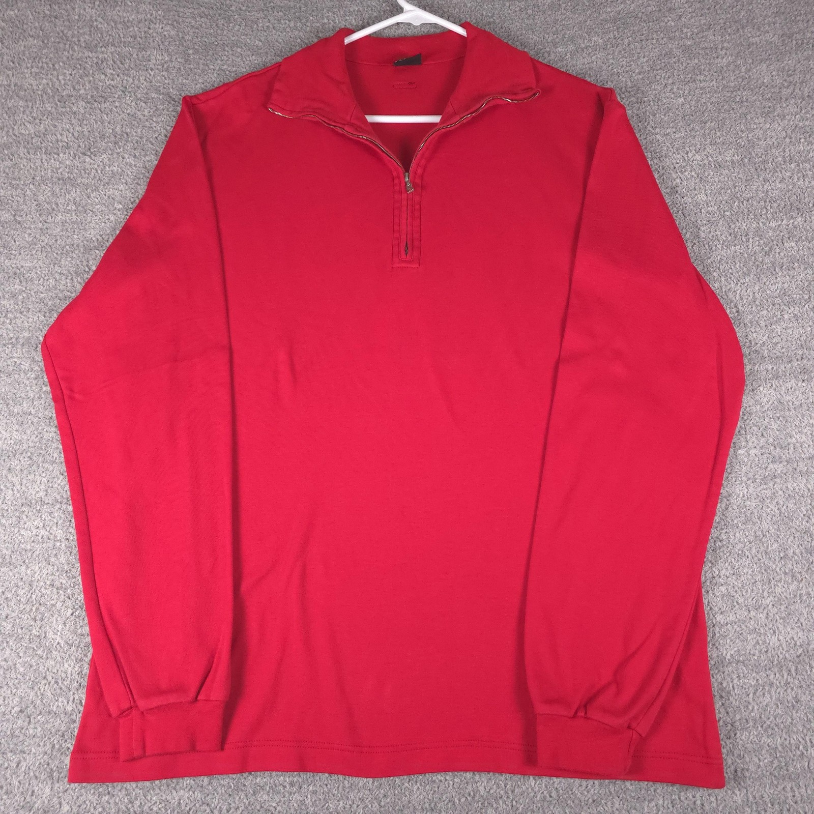 Bogner Shirt Mens 2XL Red Mock Neck 1/2 Zip Long Sleeve Cotton USA Pullover