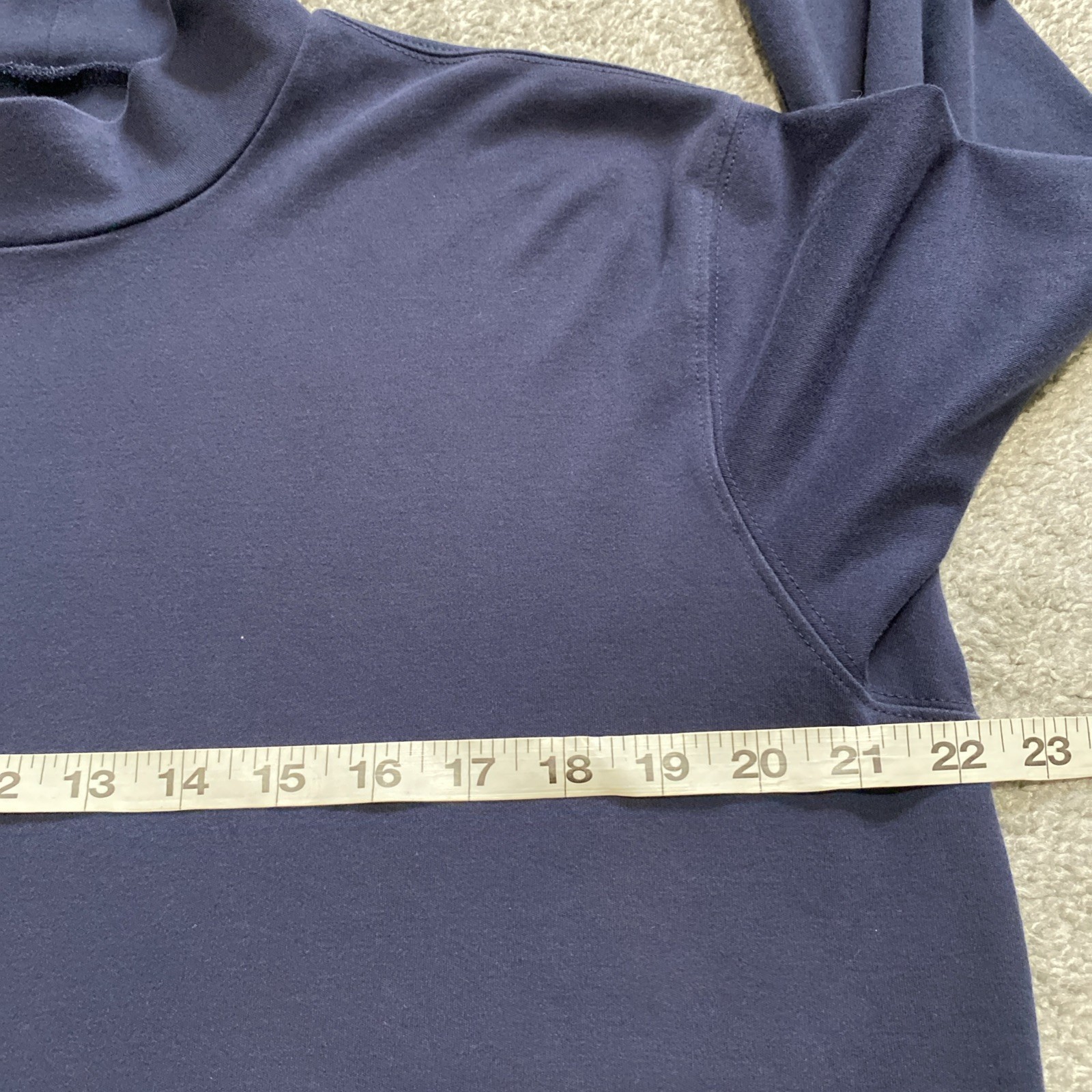 Eddie Bauer Navy Blue Mock Neck T Shirt Men’s L Casual Classic Cotton Layers