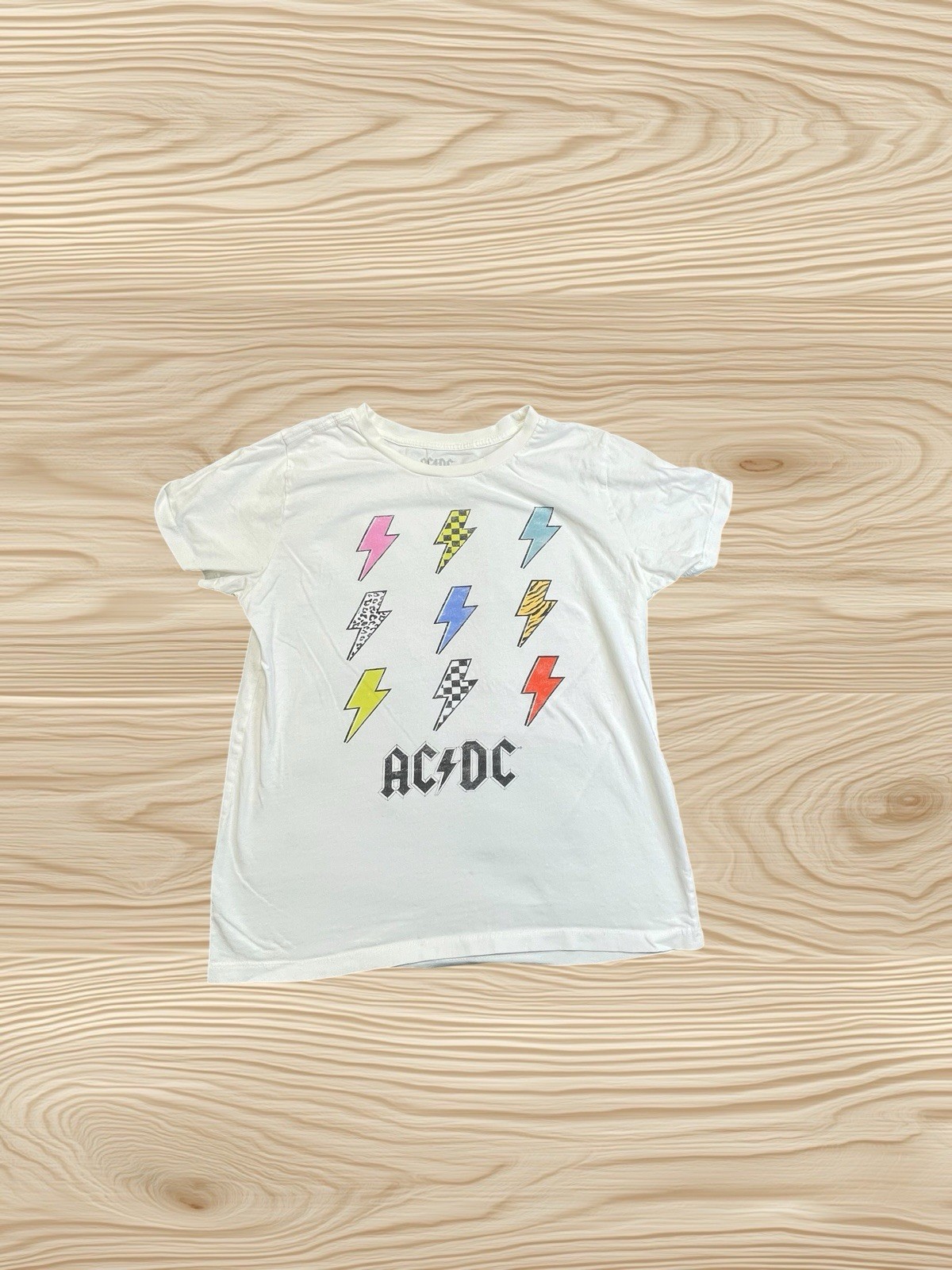 AC/DC Multi-Colored Lightning Bolts Graphic T-Shirt M