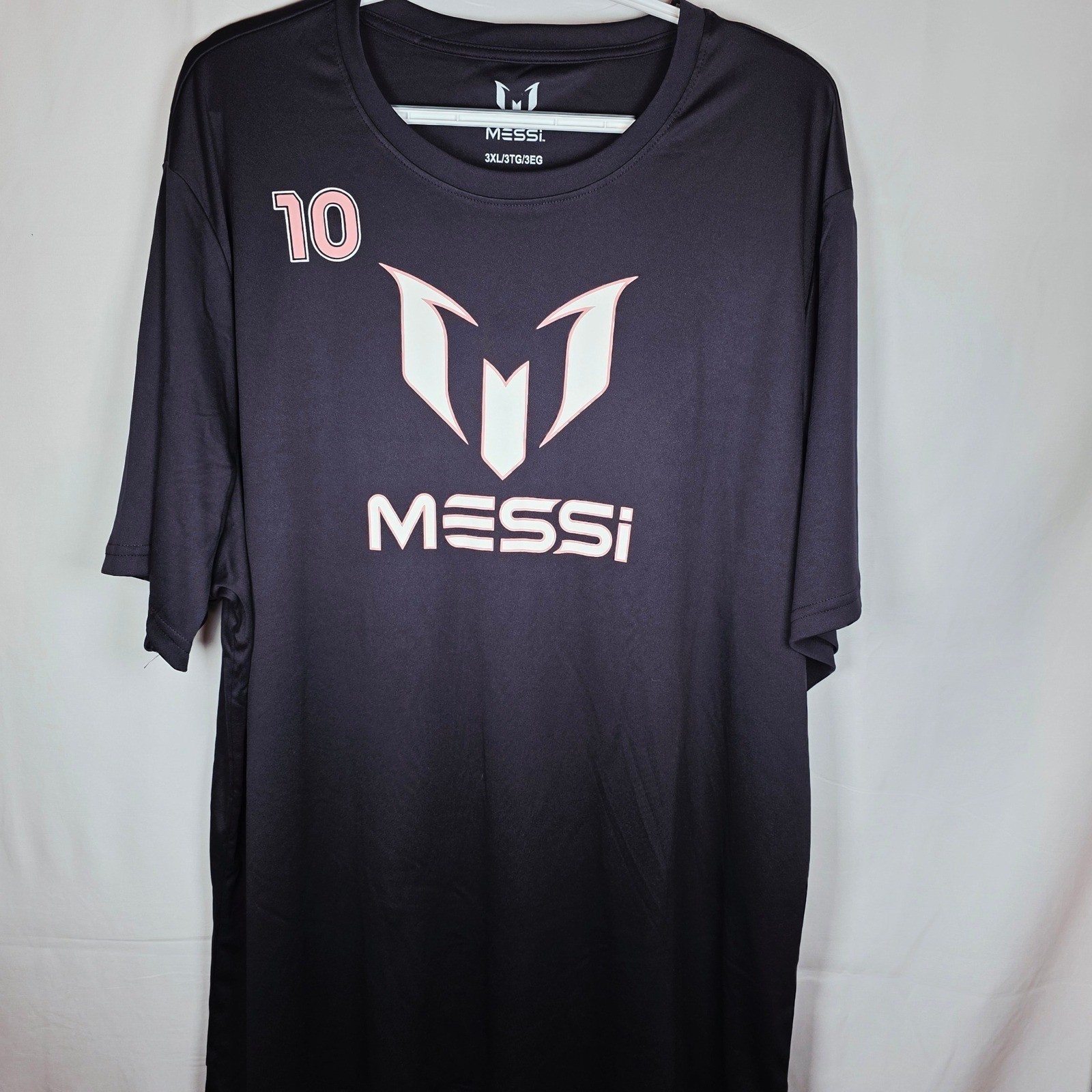Messi Logo Tee MMN0076USW Men 3XL Black Stretch Limo Soccer Graphic T-Shirt NWT