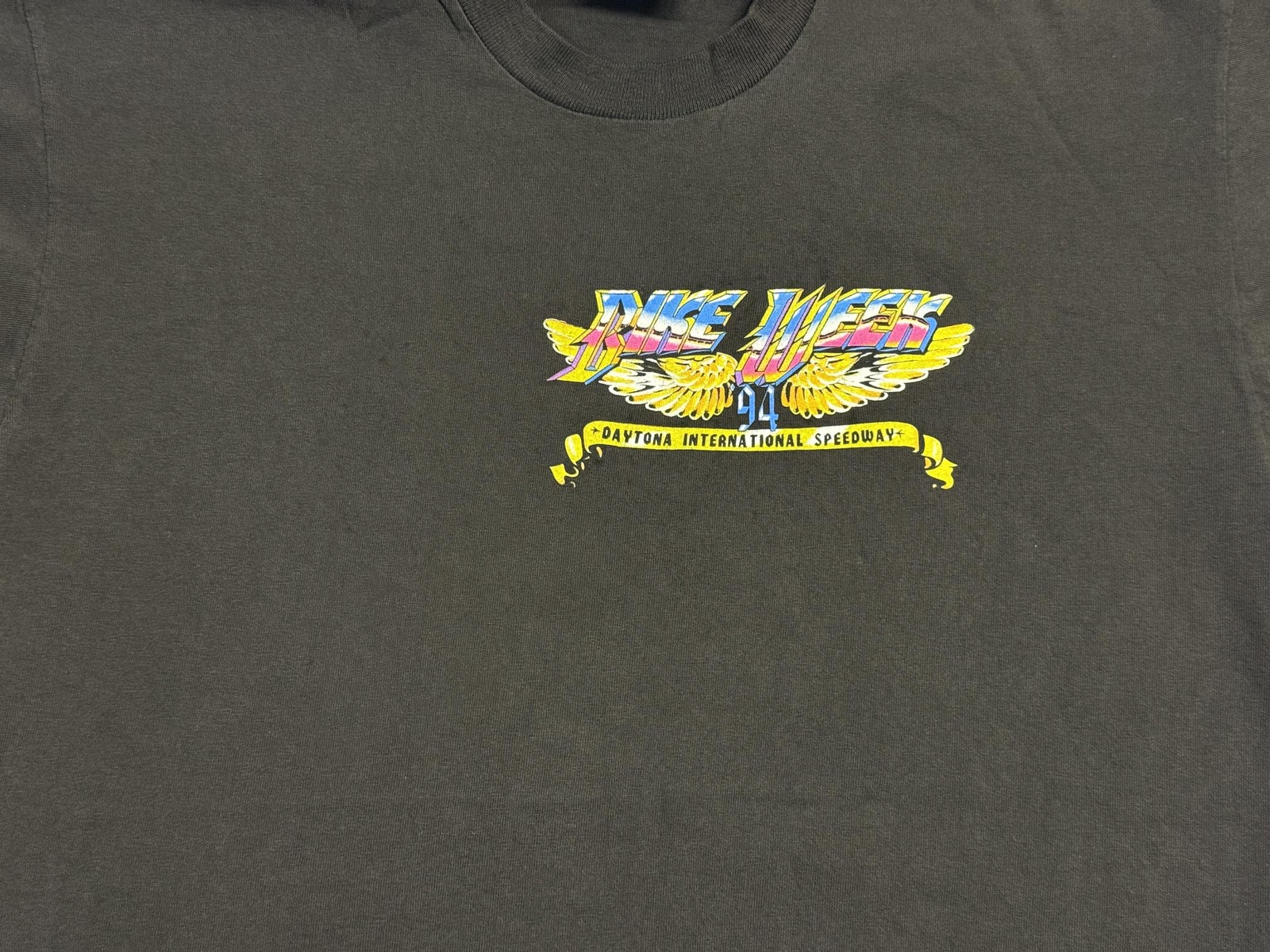 Vintage Bike Week 94 Daytona Shirt Mens Large Black Speedway Graphic Tee
