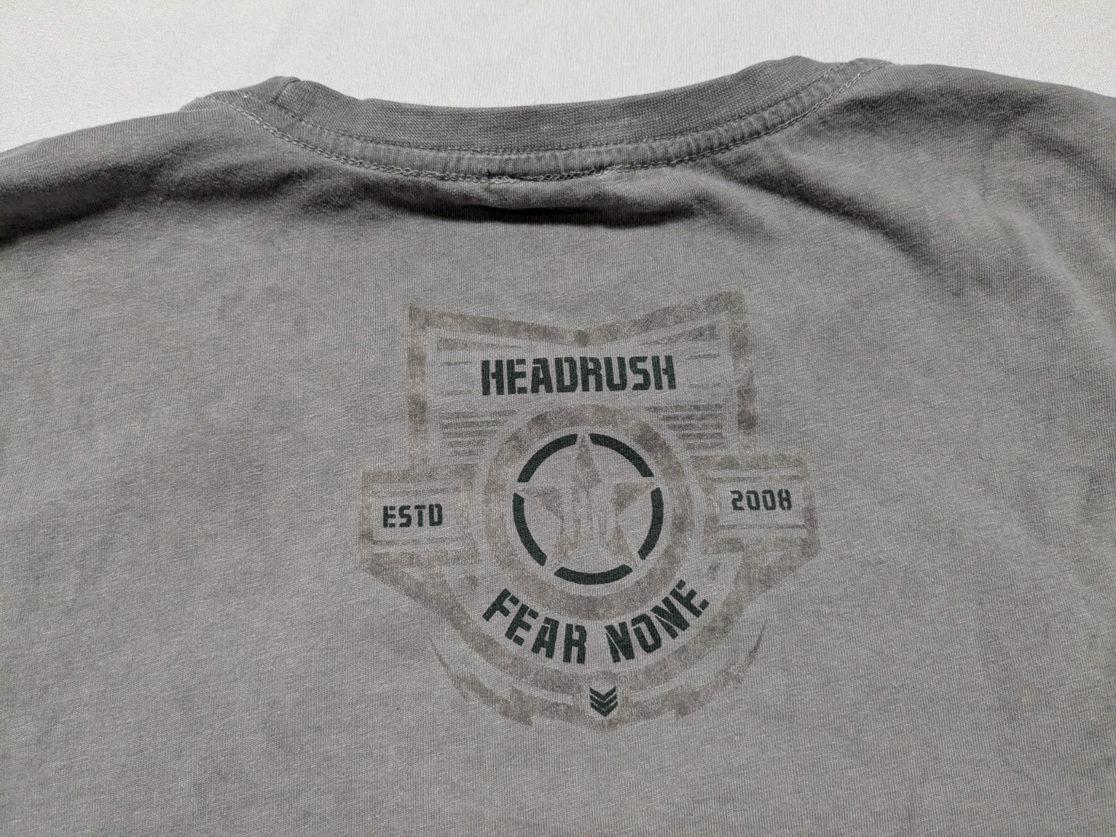 HEADRUSH FORTUNE FAVORS THE BRAVE x FEAR NONE – Men 2XL Gray T-Shirt
