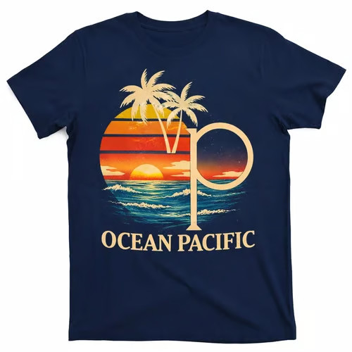 Ocean Pacific OP Surf Shirt, Vintage 80s Surf Tee, Retro Logo Graphic