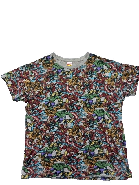 Marvel Comics Multicolor All-Over Superhero T-Shirt Size M Men Set