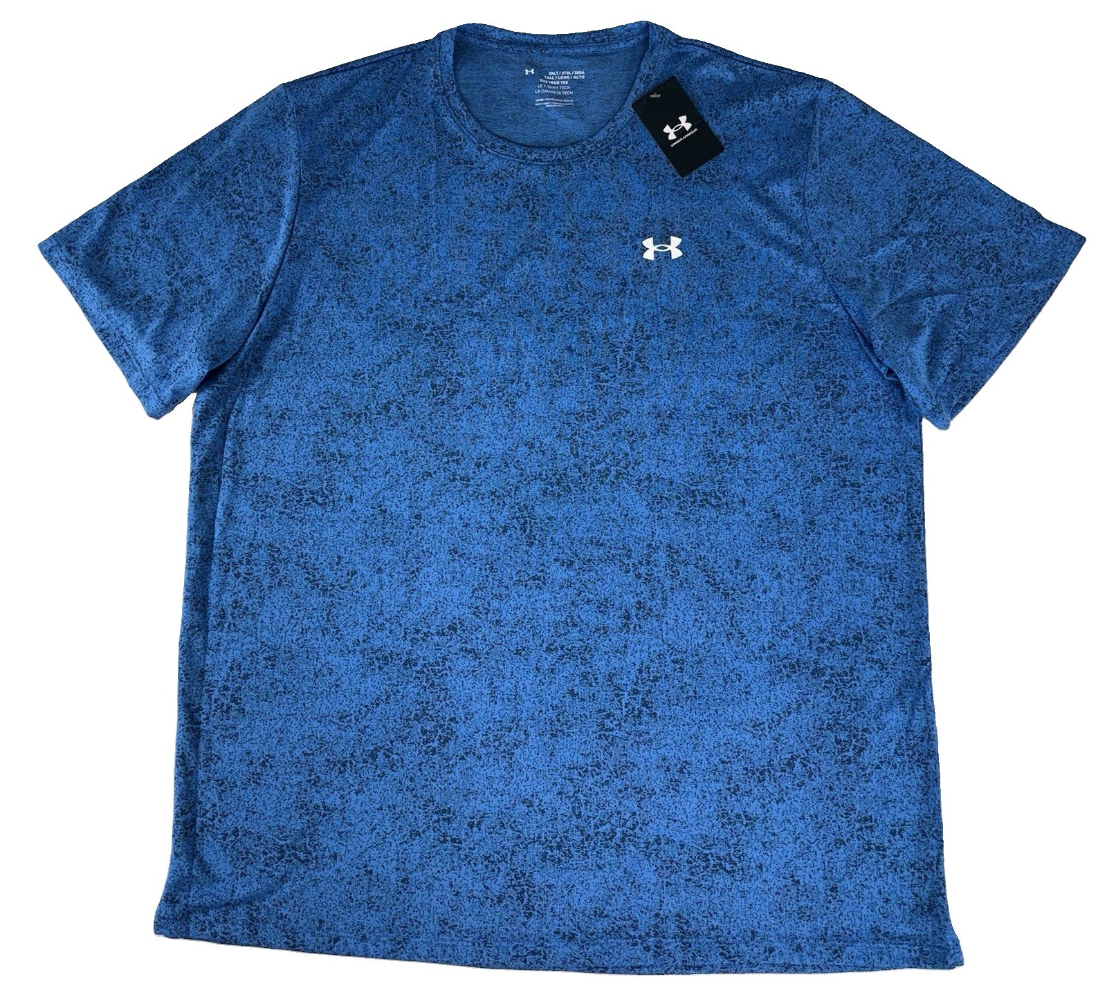 NWT Under Armour Loose Fit Blue Tech Pixelate Tshirt Size 3XLT