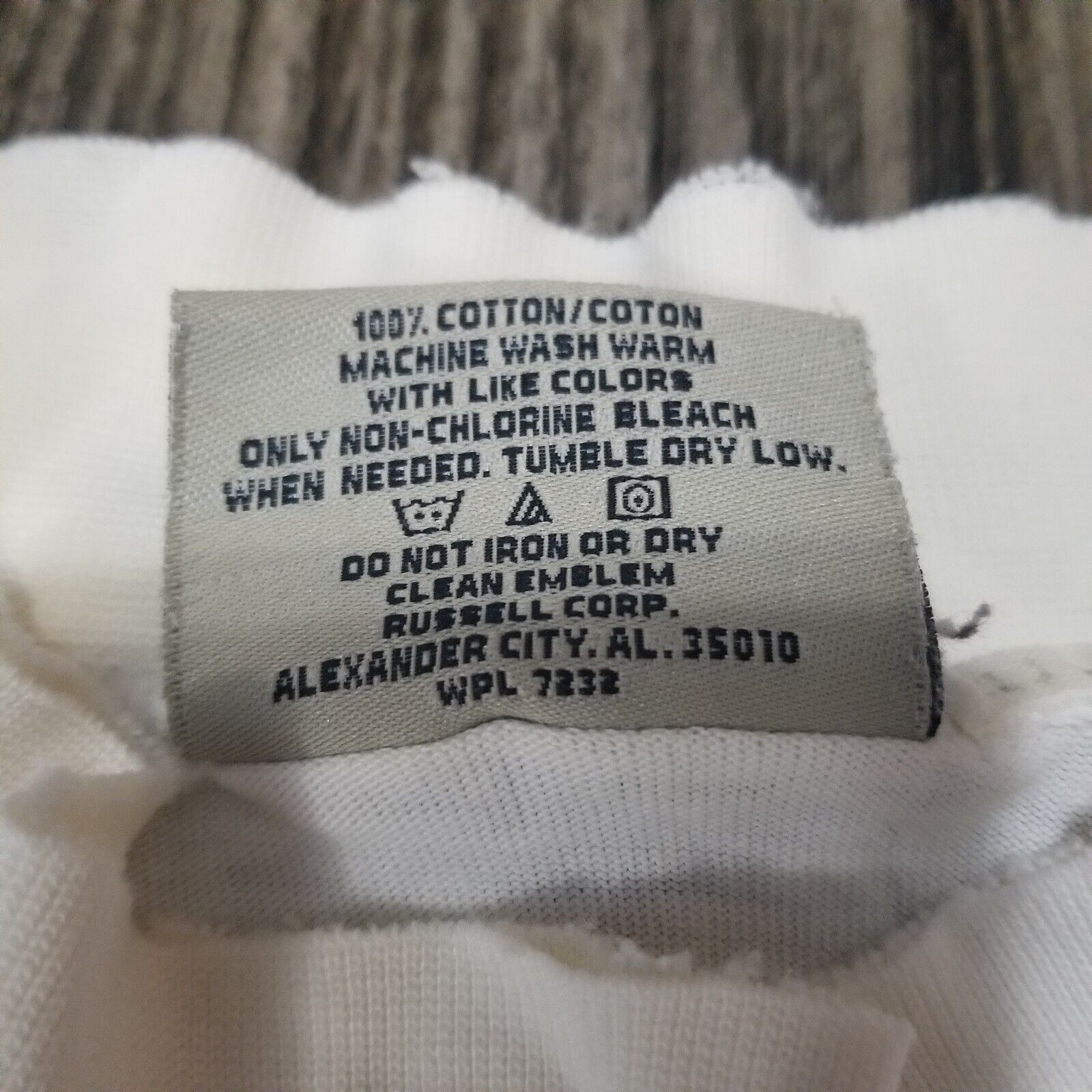 VTG Russell Athletic Longsleeve Mens High Neck Blank Pullover Made USA XL Cream